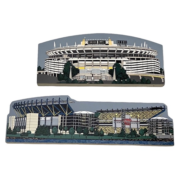 Pittsburgh Hometowne Collectibles Three Rivers Stadium & Heinz Field Wooden Art - Picture 2 of 13